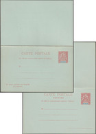 Réunion 1901 Carte Postale, Entier Postal Officiel Avec Réponse Payée. 10 C Allégorie, Carmin, Sans Date. Superbe - Covers & Documents