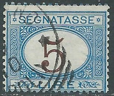 1870-74 REGNO SEGNATASSE USATO 5 LIRE - RF28 - Taxe