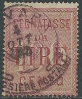 1884 REGNO SEGNATASSE USATO 100 LIRE - RF7-2 - Strafport