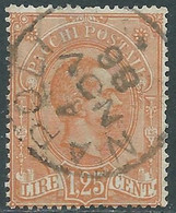 1884-86 REGNO PACCHI POSTALI USATO 1,25 LIRE - RF7-2 - Paketmarken