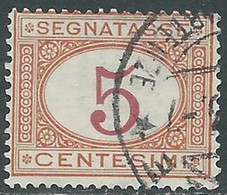 1890-94 REGNO SEGNATASSE USATO 5 CENT - RF28 - Segnatasse