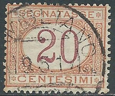 1890-94 REGNO SEGNATASSE USATO 20 CENT - RF28 - Segnatasse