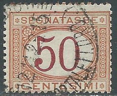1890-94 REGNO SEGNATASSE USATO 50 CENT - RF28 - Segnatasse