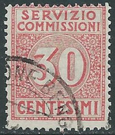 1913 REGNO SERVIZIO COMMISSIONI USATO 30 CENT - RF28-2 - Vaglia Postale