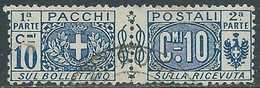 1914-22 REGNO PACCHI POSTALI USATO 10 CENT - RF11-6 - Pacchi Postali