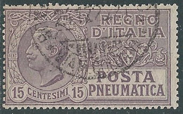 1919-23 REGNO POSTA PNEUMATICA USATO 15 CENT - RF9-7 - Correo Neumático