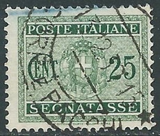 1934 REGNO SEGNATASSE USATO 25 CENT - RF28-2 - Segnatasse