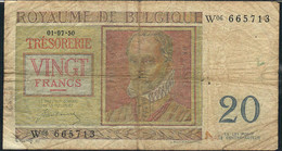 BELGIUM P132a 20 FRANCS 1950 FINE - 20 Franchi