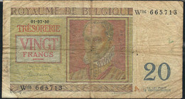 BELGIUM P132a 20 FRANCS 1950 FINE - 20 Francs