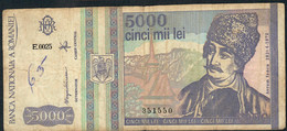 ROMANIA P103 5000 LEI MAI 1993    FINE     NO P.h. - Roumanie