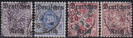 Deutsches Reich   .  Michel   .  Dienst  4 Marken    .    O      .   Gestempelt - Dienstzegels