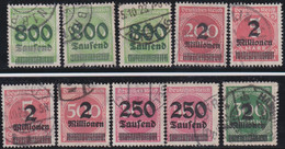Deutsches Reich   .  Michel   .    10  Marken      .    O      .   Gestempelt - Used Stamps