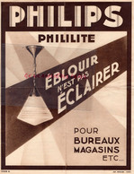 75- PARIS-PUBLICITE PHILIPS -ECLAIRAGE LAMPE PHILILITE -ELECTRICITE - IMPRIMERIE BOSCAGE - Advertising