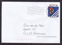 Netherlands: Cover, 2022, 1 Stamp, Cycling, Cycle, Bicycle, Bike, Sports (traces Of Use) - Briefe U. Dokumente