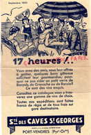 66- PORT VENDRES- RARE PUBLICITE STE CAVES ST SAINT GEORGES- SEPTEMBRE 1933-17 HEURES VIN MUSCAT BANYULS-GRENACHE RANCIO - Werbung