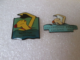 PIN'S       LOT 2   NATATION SYNCHRONISÉE  CHAMPIONNAT DE FRANCE CHENOVE 1992 - Swimming