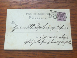 HE2451 Deutsches Reich Ganzsache Stationery Entier Postal P 5II Von Creutzburg R.B. Oppeln An Die Czarnowatzer Hütte - Postwaardestukken