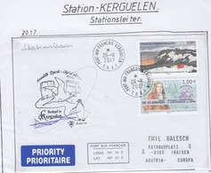 TAAF Kerguelen 2017 Cover Signature  Ca Kerguelen 26-11-2017 (KER242) - Covers & Documents
