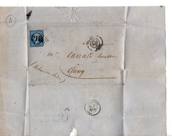 TB 3394 - 1863 - LAC - Lot De 2 Lettres De Mr DURAND Huissier à LYON Pour Mr CANARD Huissier à CLUNY - 1849-1876: Klassik