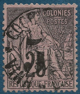 FRANCE Colonies COCHINCHINE N°4 5c Sur 25c Oblitéré Du Rare Bureau De VINH-LONG TTB Signé CALVES - Oblitérés