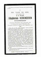 Doodsprentje 1929 Priester / Pater Ildephonsus Verkinderen : Meulebeke - Eeklo . - Religion & Esotérisme