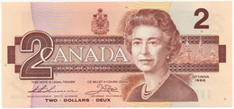 CANADA - KANADA - CANADÁ 2 DOLLARS P-94b QUEEN ELIZABETH II ROBIN BIRDS SIGNATURES: Thiessen + Crow 1986 UNC - Canada