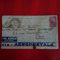 LETTRE BRESIL POUR PARIS VIA AERA  AEROPOSTALE - Storia Postale