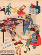 59- ORCHIES- RARE PUBLICITE CHICOREE LEROUX A COLORIER-RONDE ENFANTS-CUISINIERE- EDITEUR LACROIX LEBEAU PARIS - Werbung