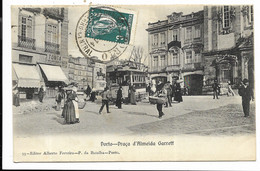 PORTO CAMINHO DE FERRO-CENTRAL 1914 / N°208 Sur Carte Praça D'Almeida Garrett... Animé Tramway - Postmark Collection