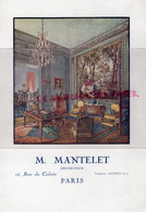 75- PARIS - RARE PUBLICITE M. MANTELET DECORATEUR INTERIEUR- 38 RUE DU COLISEE - Reclame