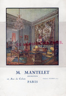 75- PARIS - RARE PUBLICITE M. MANTELET DECORATEUR INTERIEUR- 38 RUE DU COLISEE - Advertising