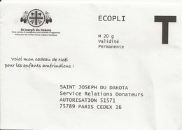 Enveloppe T Pour Saint Joseph Du Dakota, Ecopli 20g - Cards/T Return Covers