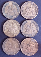 Lot 6 Pièces 1 Franc Chambre De Commerce 1921, 1922, 1923, 1924, 1925, 1927 - 1 Franc