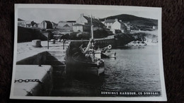 CPSM DOWNINGS HARBOUR CO DONEGAL BOAT FISHERED FRANK SNOW - Donegal