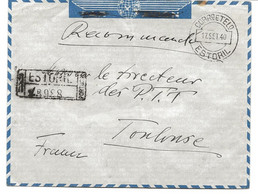 LETTRE RECOMMANDEE 1940 POUR LA FRANCE AVEC 3 TIMBRES - Briefe U. Dokumente