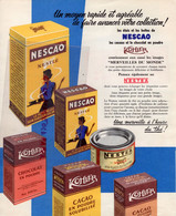 CHOCOLAT CACAO-BELLE PUBLICITE CHROMO NESTLE KOHLER FRIGOR-NESTEA-NESCAO-  MERVEILLES DU MONDE - Lebensmittel