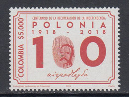 2018 Colombia Poland Independence Complete Set Of 1 MNH - Kolumbien