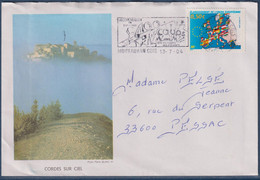 Enveloppe Illustrée Cordes-sur-Ciel, Tarn, Flamme Montauban Fête Des 400 Coups 13.07.04 Timbre 3666 élargissement UE - Unclassified