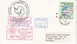 British Antarctic Territory (BAT) 1989 Cover Polar Flight Hannover-Rothera Signature Ca Rothera 31 MR 89  (BAT301A) - Briefe U. Dokumente