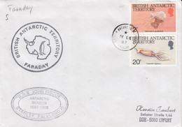 British Antarctic Territory (BAT) 1987 Cover Ship Visit RRS John Biscoe Ca Faraday 16 DE 87 (BAT302A) - Briefe U. Dokumente