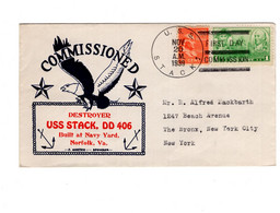 16419 " DESTROYER U.S.S. STACK DD 406-NOV. 20,1939 " - 1851-1940