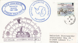 British Antarctic Territory (BAT) 1987 Cover Ship Visit RRS John Biscoe  Ca Rothera  17 DE 87 (BAT304) - Briefe U. Dokumente