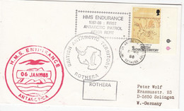 British Antarctic Territory (BAT) 1988 Cover Ship Visit HMS Endurance Ca Rothera 8 MR 88 (BAT307) - Briefe U. Dokumente
