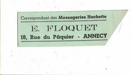 Marque Pages Signet E FLOQUET Messageries Hachette ANNECY Le Progrès Journal Haute Savoie - Bookmarks