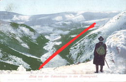 Photochromie AK Riesengrund Obri Dul Udoli Schneekoppe Winter Petzer Pec P Snezkou Riesengebirge Leipelt Warmbrunn 2168 - Sudeten