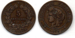 5 Centimes 1879 A TTB - Otros & Sin Clasificación