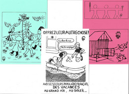 JEAN EFFEL Pour Le Secours Populaire  - Serie Complete De 6 Cartes Postales - Effel