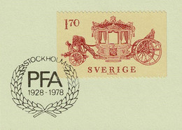 Schweden / Sverige 1978, Krönungs-Kutsche, Philatelie-Sonderstempel PFA Stockholm - Diligences