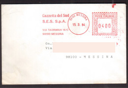 J17    EMA, Red Meter 1984  "Gazzetta Del Sud - Messina" - Marcofilie - EMA (Print Machine)