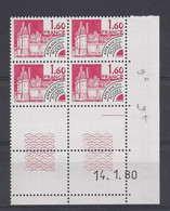 PREOBLITERE N° 168 - PIERREFONDS - Bloc De 4 COIN DATE - NEUF** - 14/1/80 - Precancels